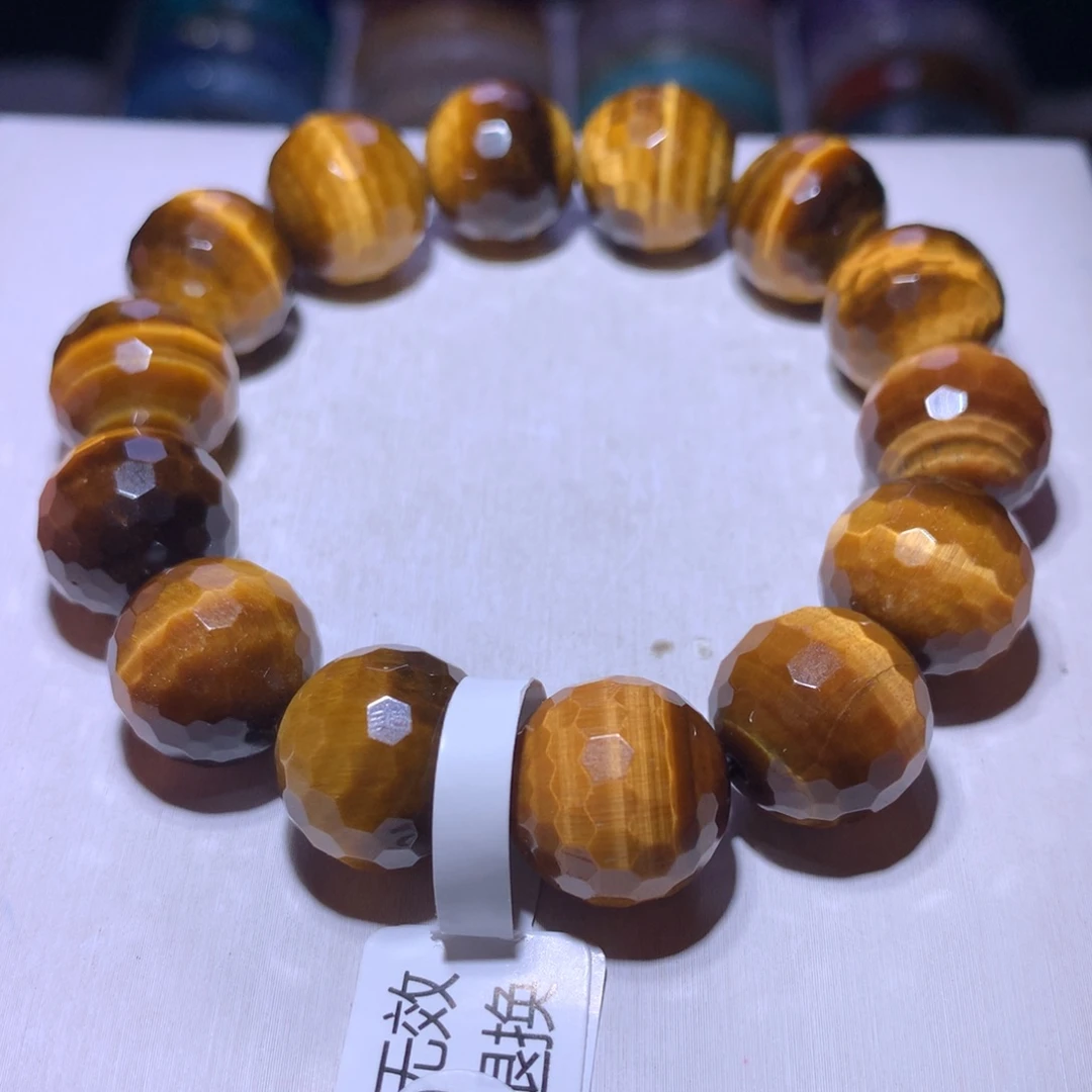手串水晶银S925镶嵌虎眼蹦迪15.8m