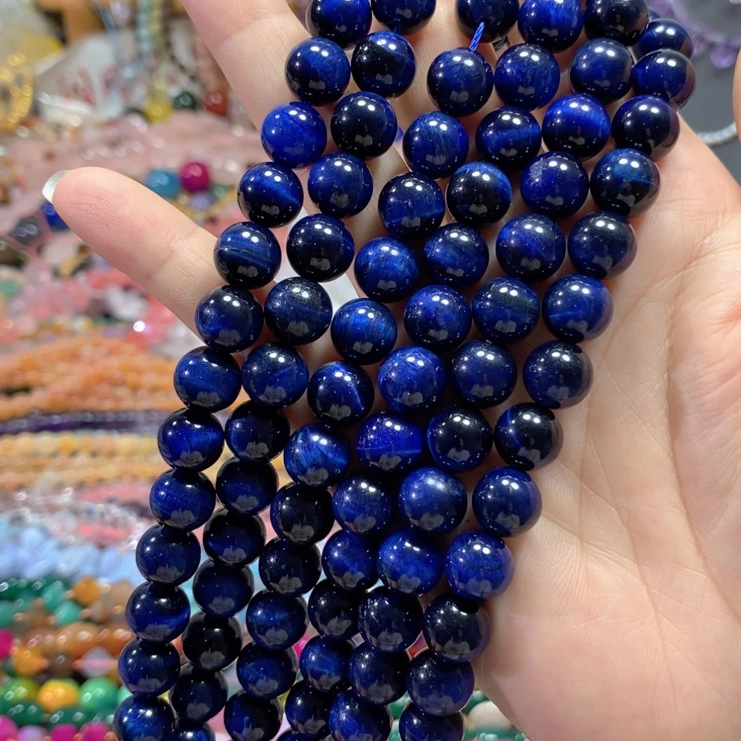 玛瑙/玉髓合金珠宝半成品蓝虎一条卡10mm