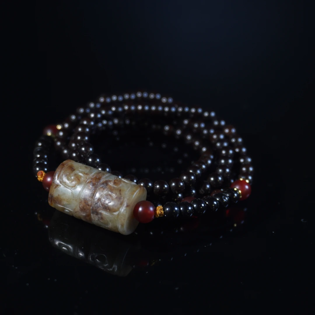 明代和田玉勒子/HY034955/金玉良缘/槐荫山房