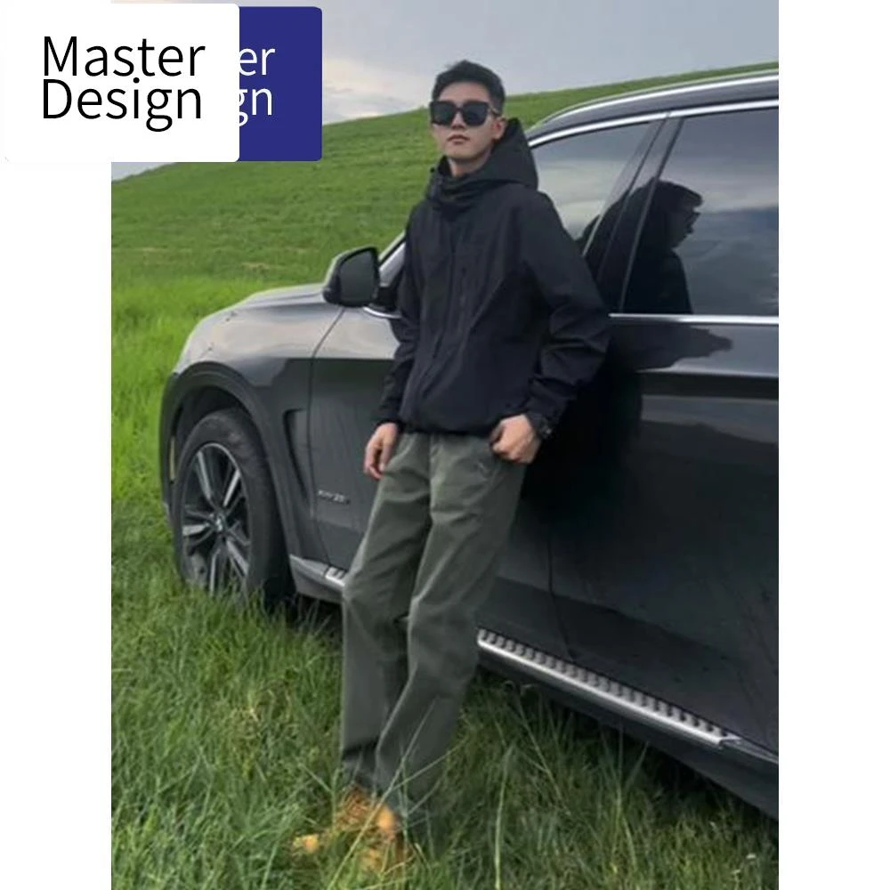 【新疆包邮】【品牌设计】能运动冲锋衣男款感春秋潮牌痞帅宽松户