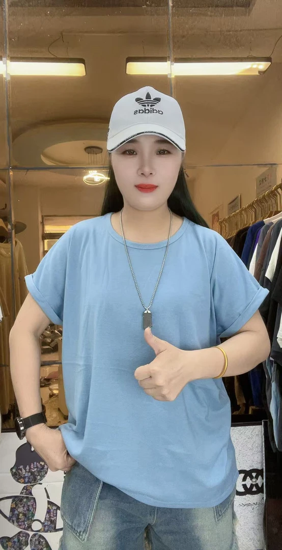 外贸高品质纯棉男女同款T恤坎袖