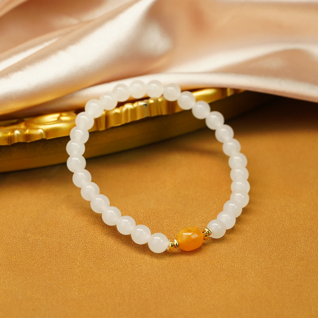 【小北好物】和田玉DIY单圈手串约5.5mm【多样性发一件】-17QH75X365