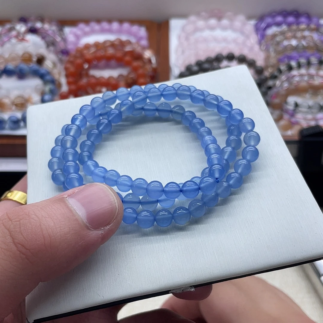 手链未镶嵌水晶蓝玛瑙多圈