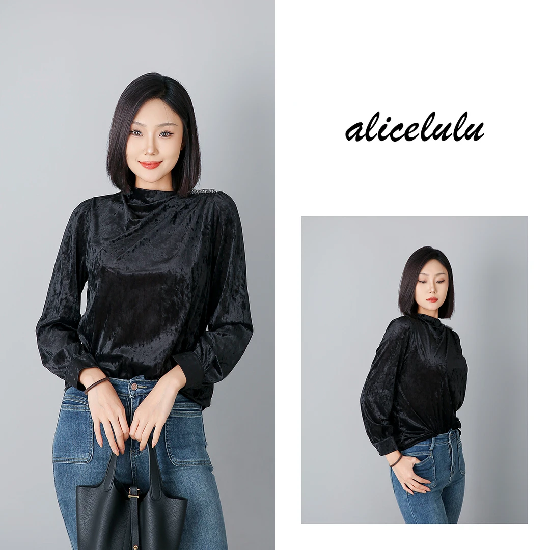 1 alicelulu “云山雾绕”衬衫 优雅褶皱 气质时髦 S2138927E