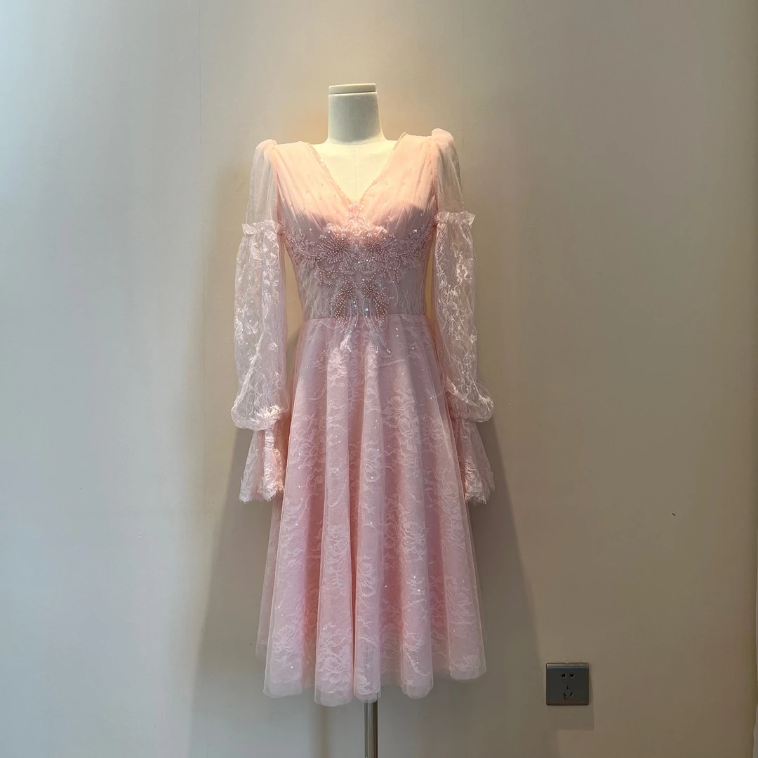 XUAN【花间共舞】新款轻奢独特设计款仙气显瘦连衣裙