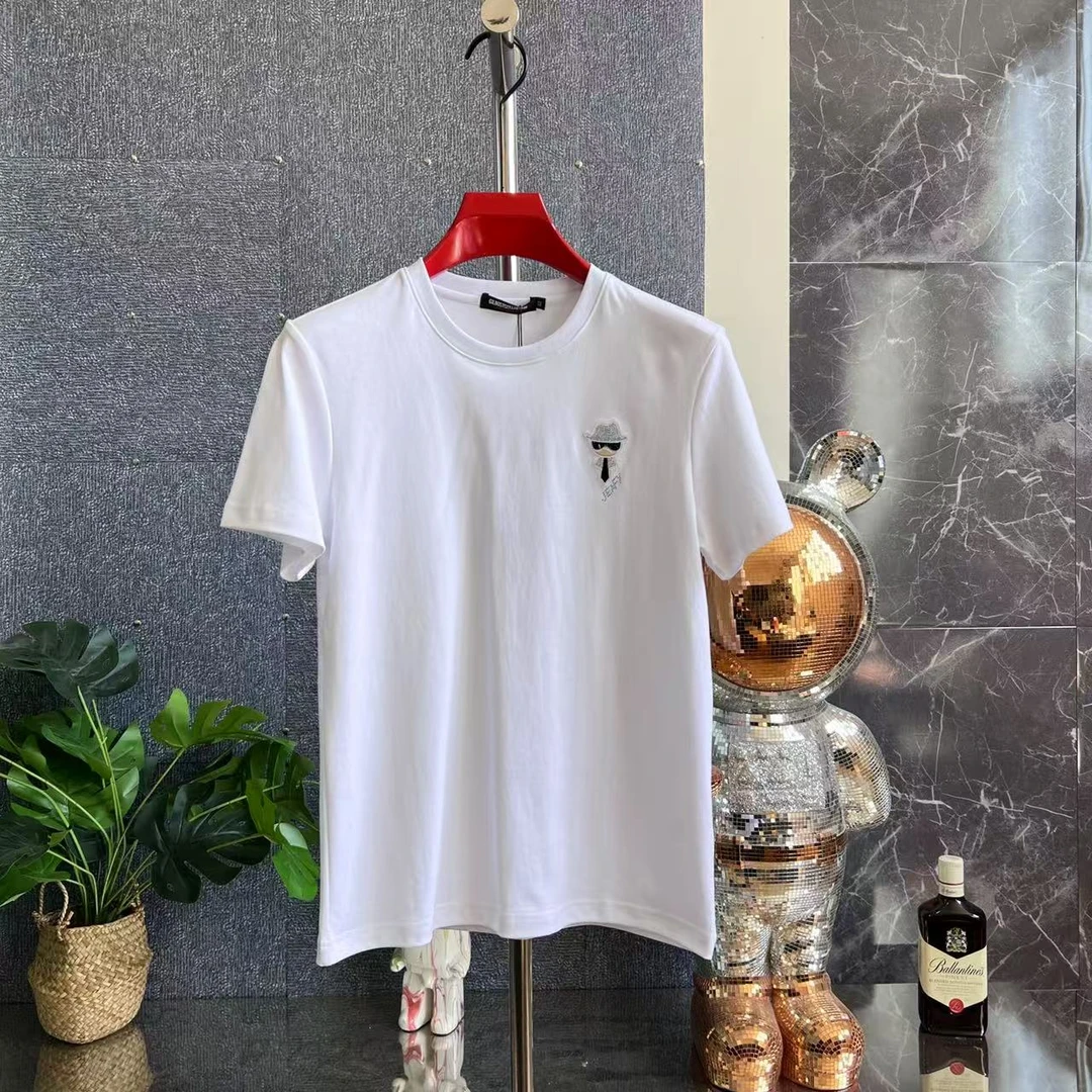 欧品男款夏季新款个性春夏潮流休闲百搭时尚圆领字母短袖 8003