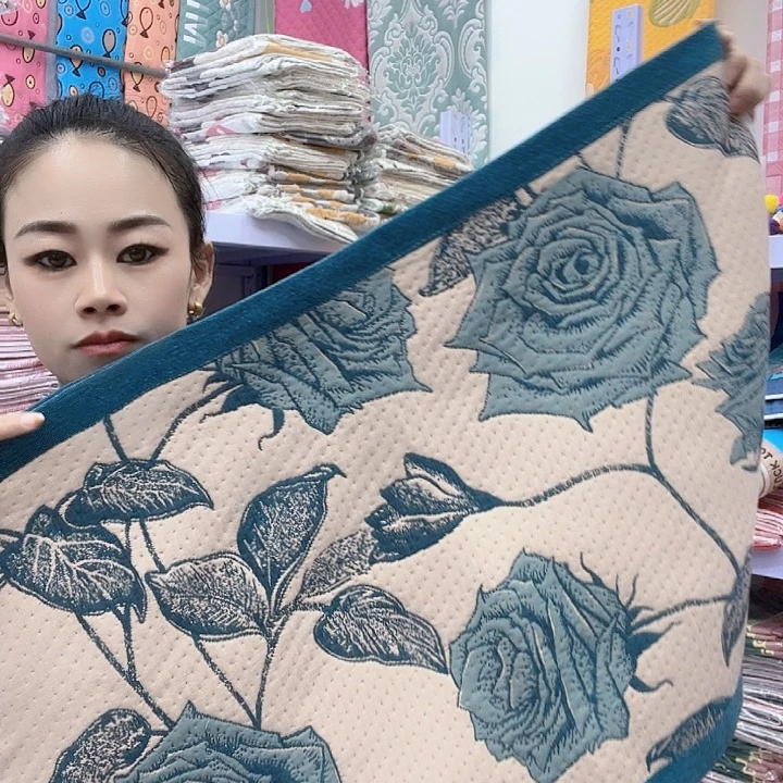 棉蓝色玫瑰花纯棉