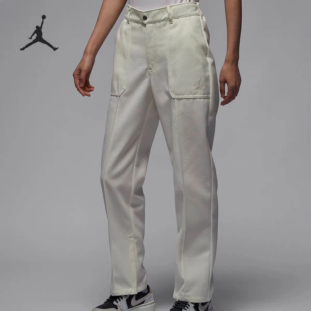 Jordan耐克女子梭织长裤夏新款宽松透气工装直筒运动裤FN5447133