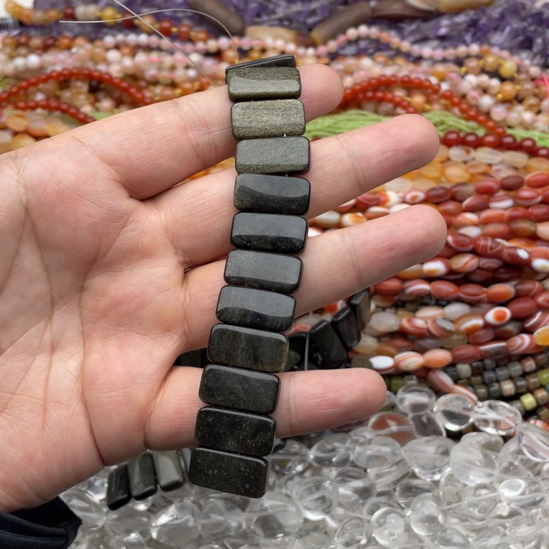 玛瑙/玉髓珠宝半成品未镶嵌一条装20mm金耀手牌半成品