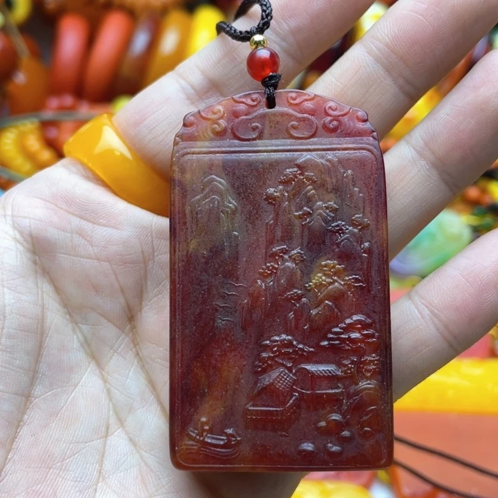 树脂制品72号雕刻吊坠
