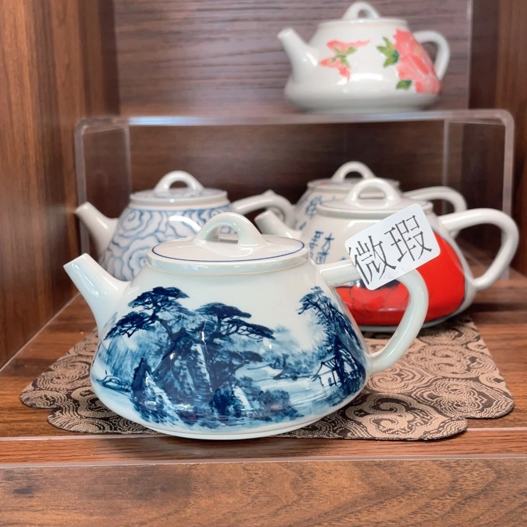 釉下手绘茶具微瑕