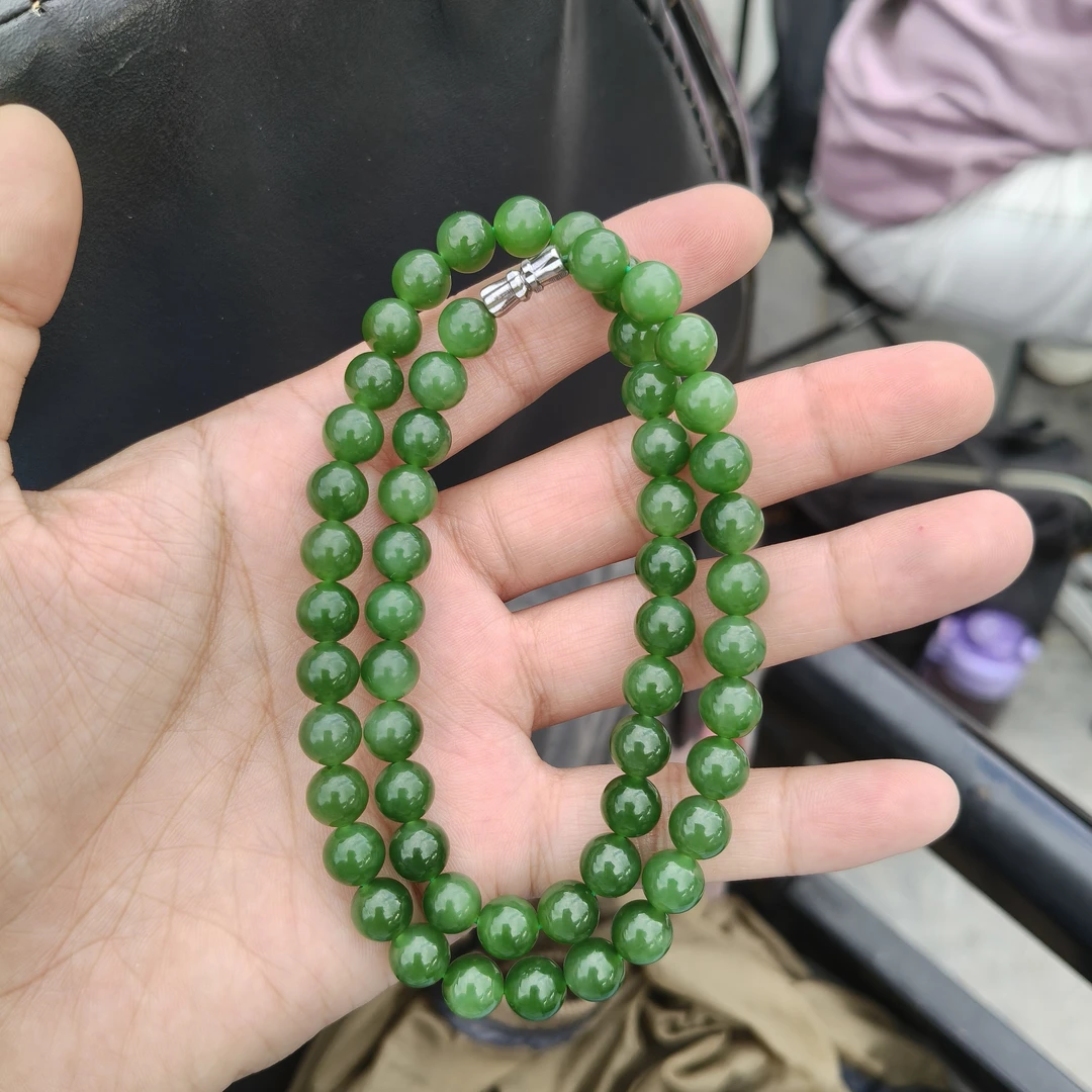 和田玉碧玉卡 8 妈妈链