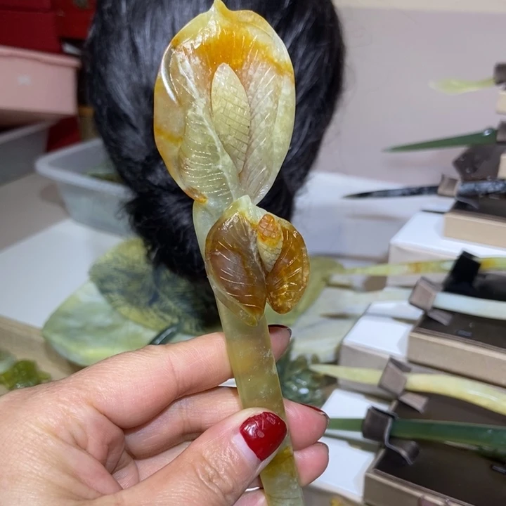 蛇纹石玉发饰未镶嵌