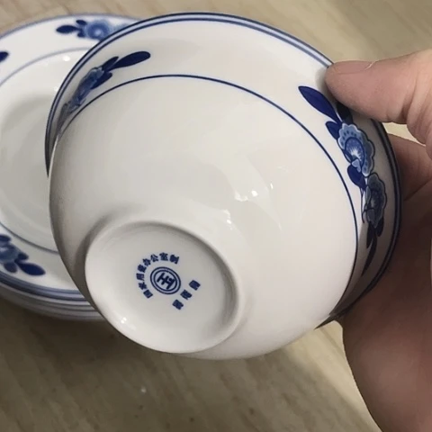 摆件景德镇陶瓷5英寸釉下彩高岭土双蕾花