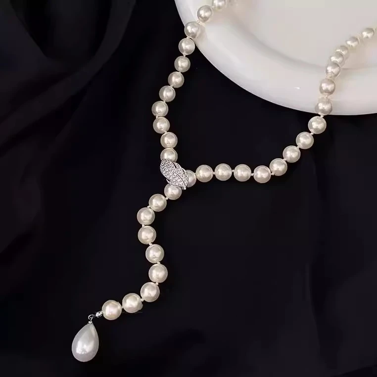 铜陶瓷项链 KS小香风项链新款爆款轻奢小众长款毛衣链颈链锁骨链b