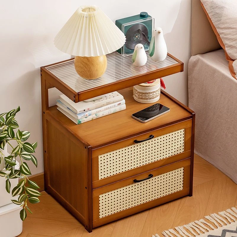 泽川家床头柜家用卧室小型收纳出租房多层床边置物架储物简约