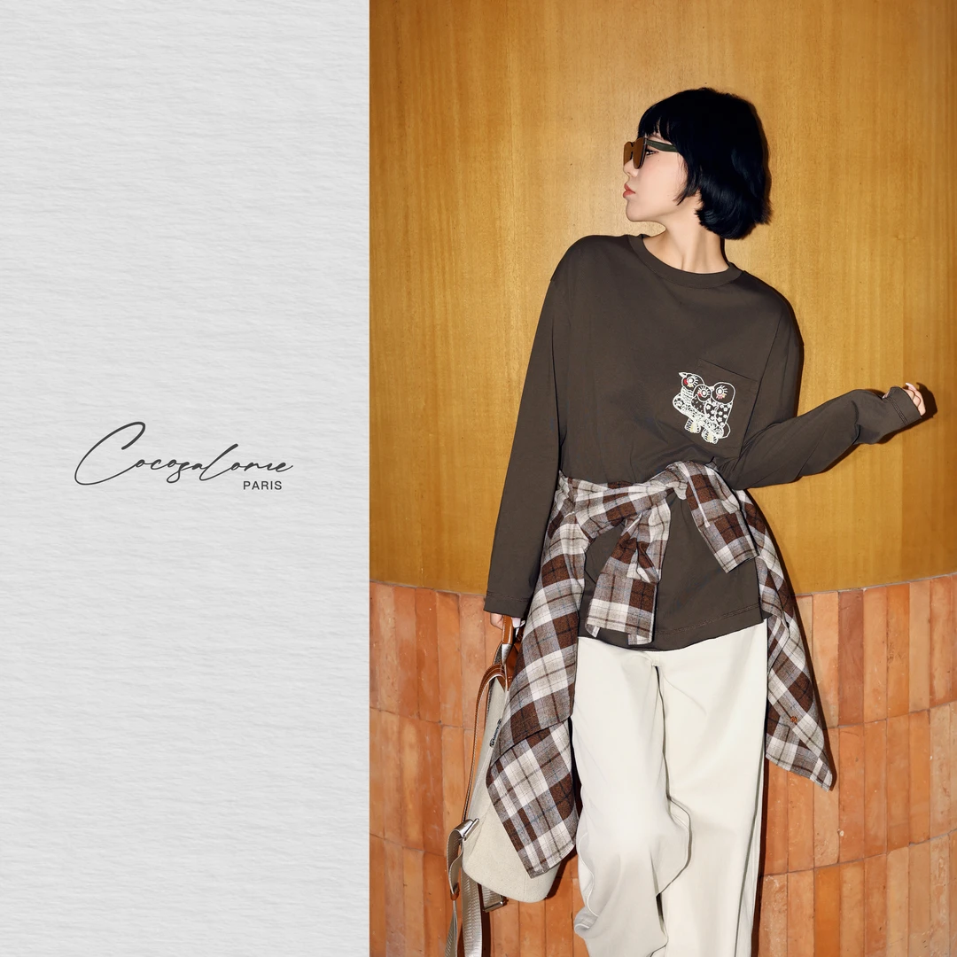 韩彬彬"三只鸟"100棉大版宽松趣味刺绣水柔工艺透气圆领T恤2051-1