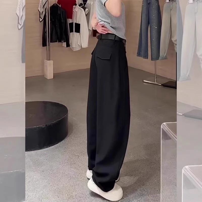 高级感黑色小众西裤女今年流行夏季新款大码通勤百搭垂感休闲裤子