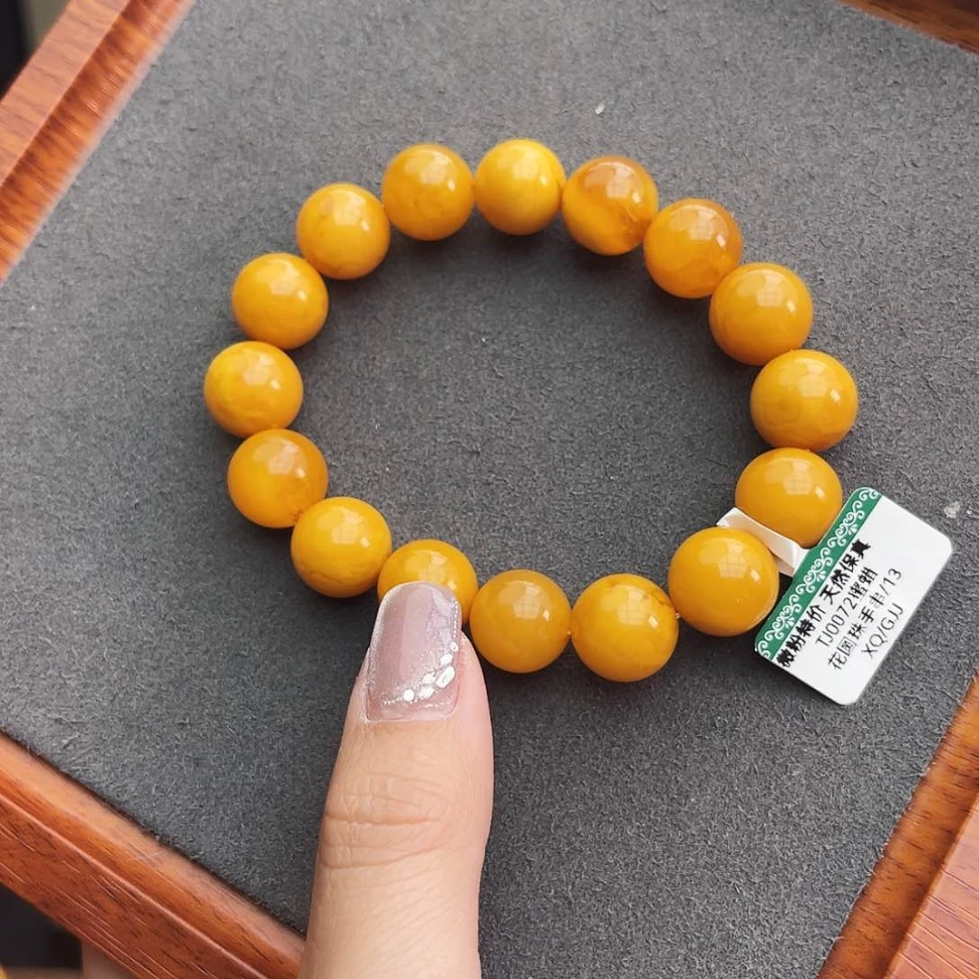 琥珀手链未镶嵌13m花蜡