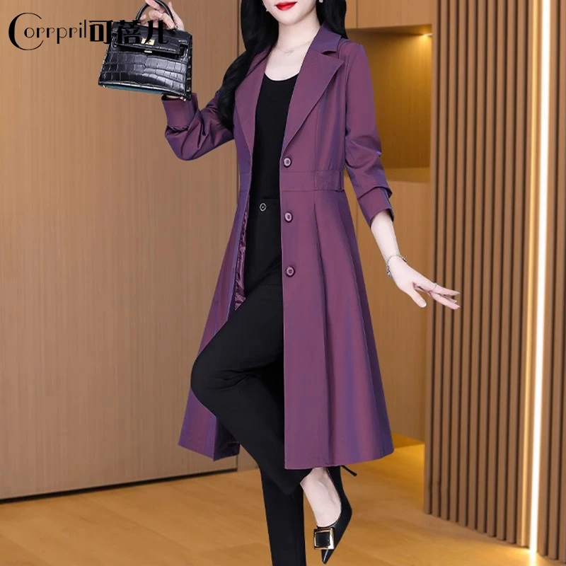 【可蓓儿】杭州意法高贵风衣外套女2025新款春爆款贵夫人妈妈装大衣