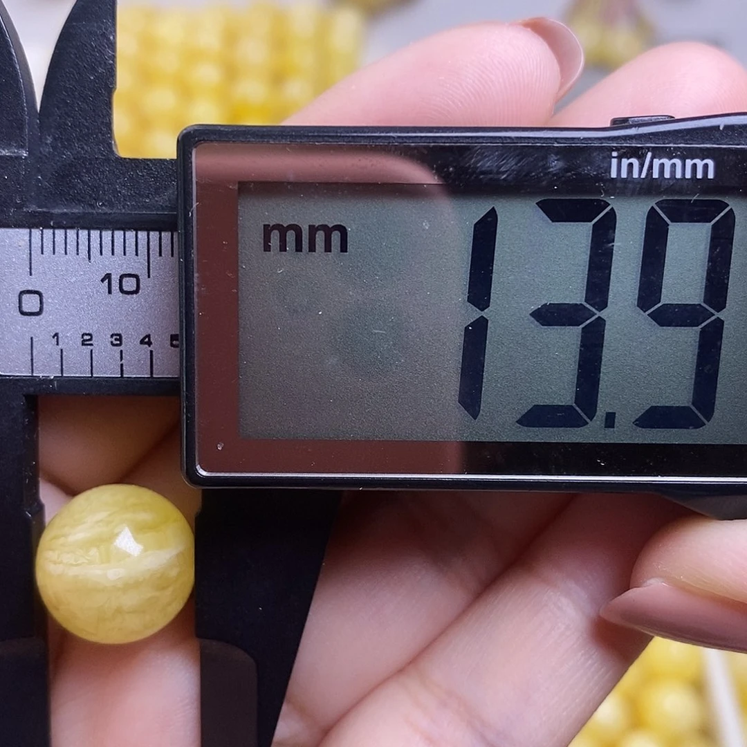 裸石琥珀未镶嵌蜜蜡圆珠微瑕