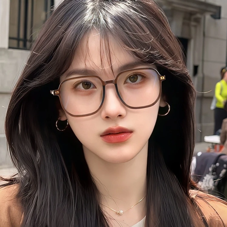 复古时尚大框眼镜女款可配近视度数素颜显瘦防蓝光平光眼镜框架潮