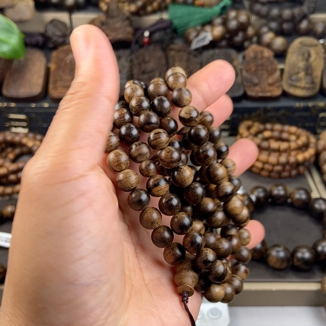 手串沉香成*越南芽庄白虎斑留疤