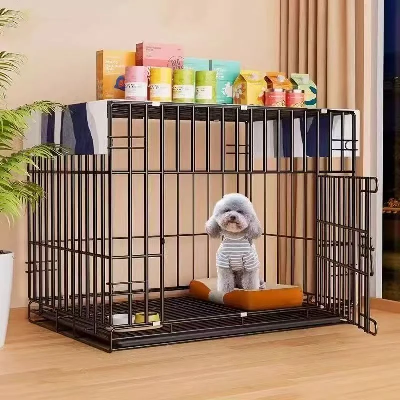 加粗加厚中小型宠物狗笼带厕所可折叠适合室内家用