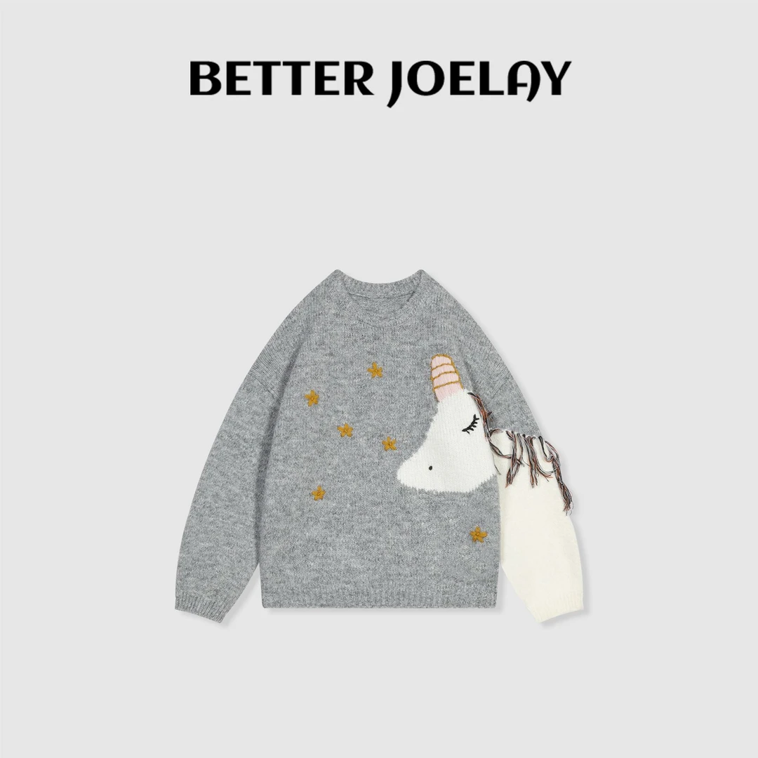 BETTER JOELAY-【魔法独角】羊毛套头毛衣舒适洋气休闲风Z01017