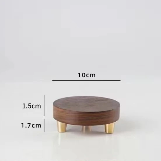 石头摆件黑胡桃木拖底座实木基座定制圆形长方形托架工艺品展示台