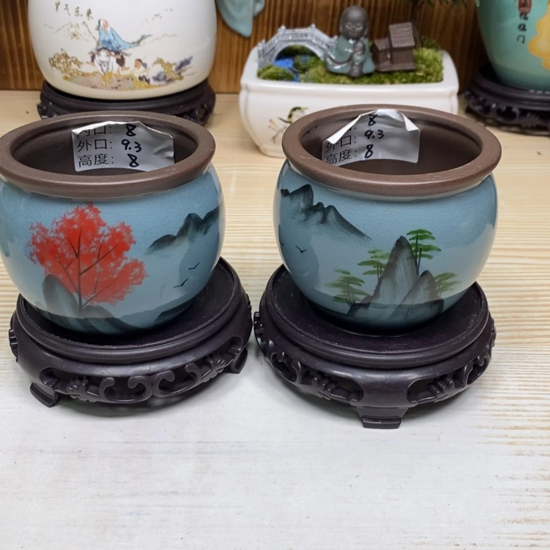 紫砂陶瓷花盆浮力