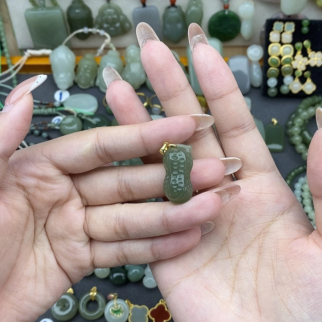 吊坠(不含链)银S925镶嵌和田玉