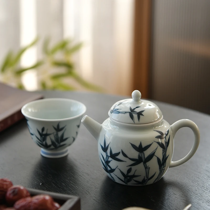 点工竹茂 妙韵壶3入功夫茶具一壶两杯礼盒装复古泡茶壶中式过滤