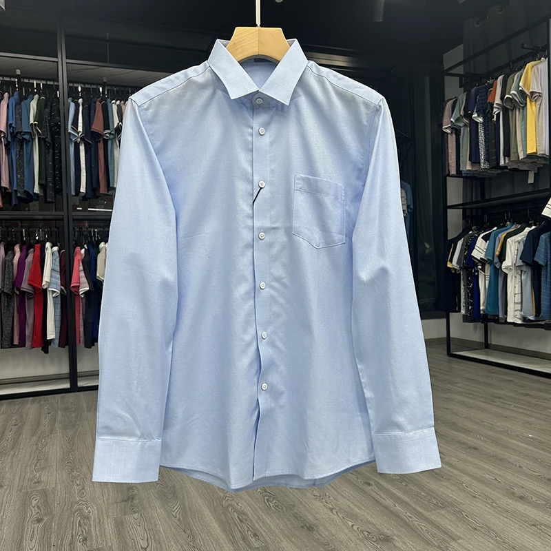 丝光工艺商务正装休闲男士尖领长袖衬衫春秋修身寸衫Y5T0020