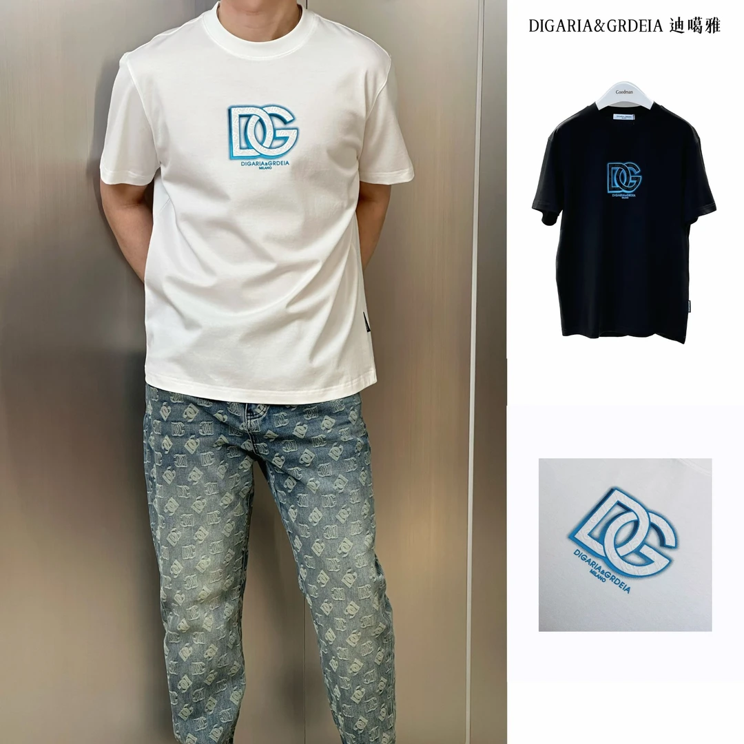 G099 DG迪噶雅/25春夏新款男士精梳新疆长绒棉时尚休闲短袖T恤