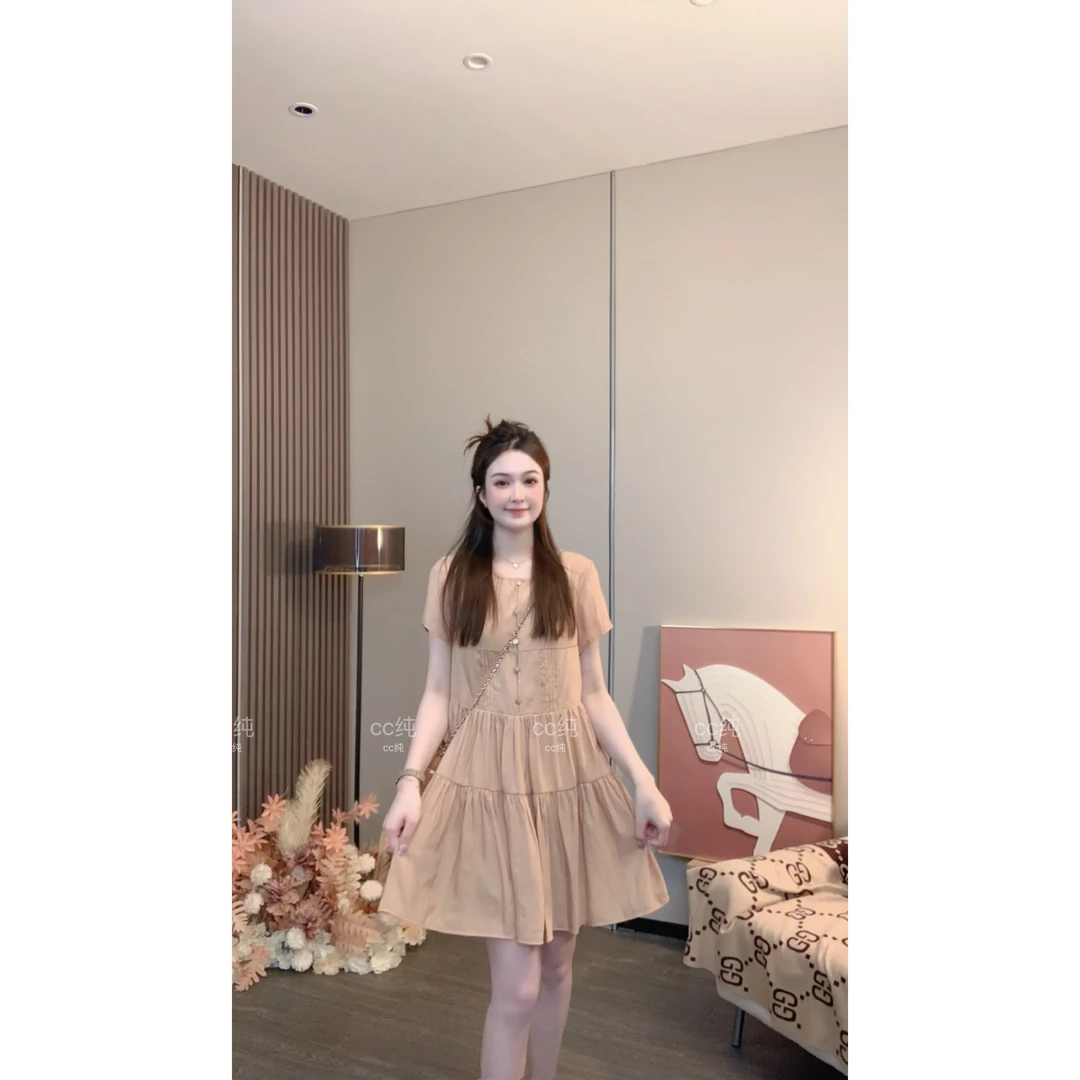CC纯【心动夏悸】夏日新品气质显瘦日常遮胯清凉连衣裙XXC2025A645#