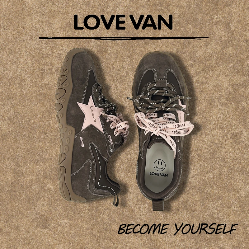 Lovevan/艾典范【摩卡星空】运动休闲鞋时尚休闲鞋百搭透气复古厚底