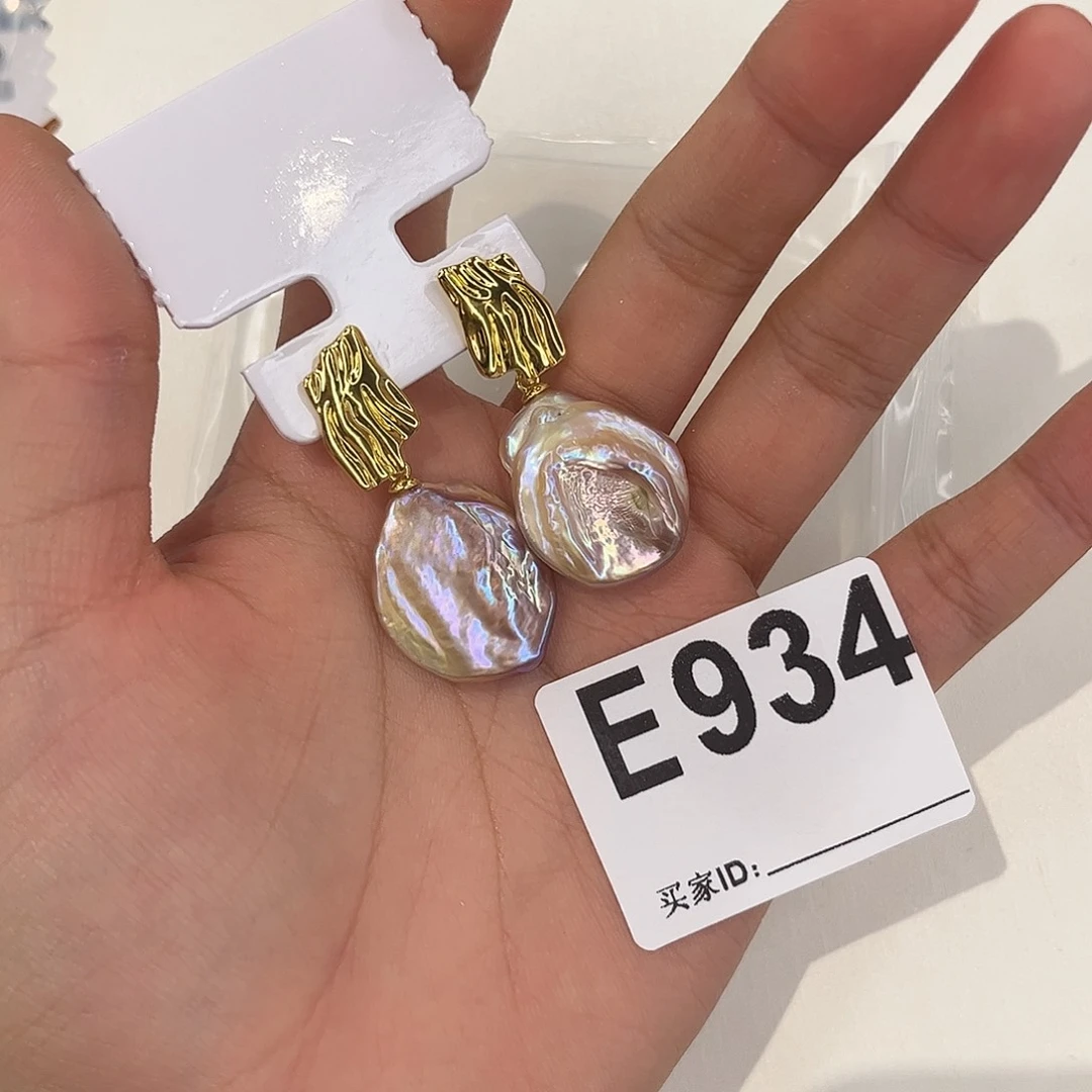淡水珍珠耳饰合金