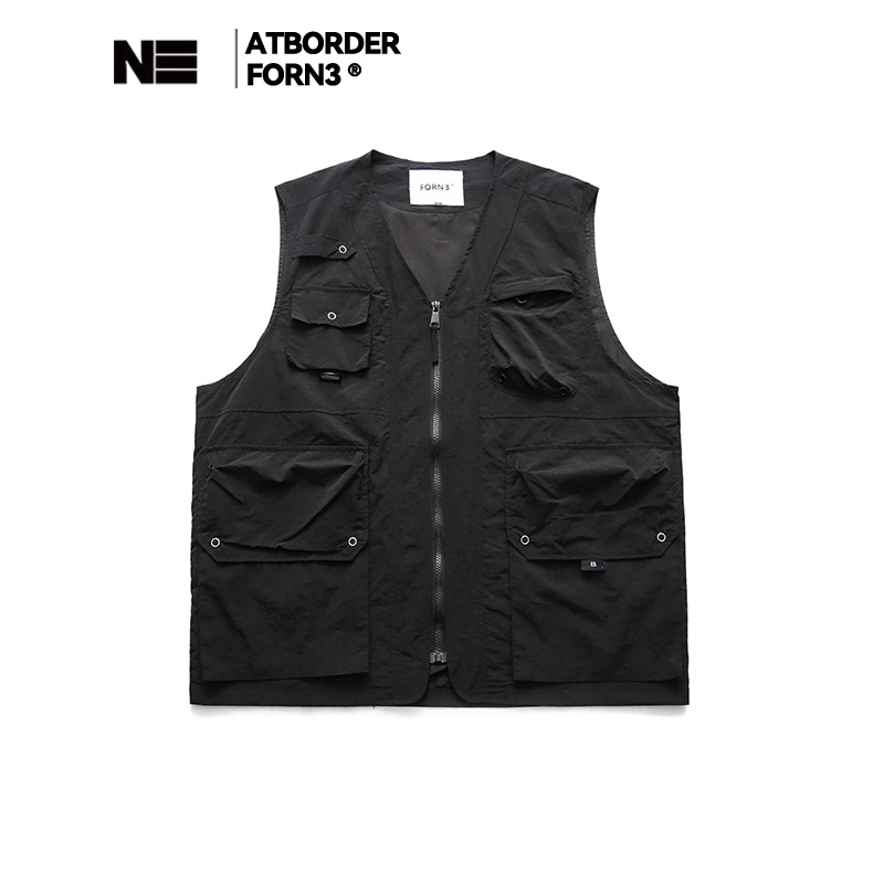 ATBORDER 夏季多口袋户外工装马甲男日系复古机能新款无袖上衣潮