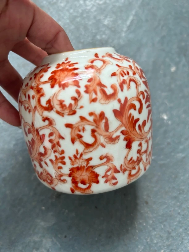 陶瓷矾红彩水洗罐