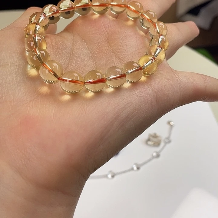 手串未镶嵌水晶手串黄水圆珠10