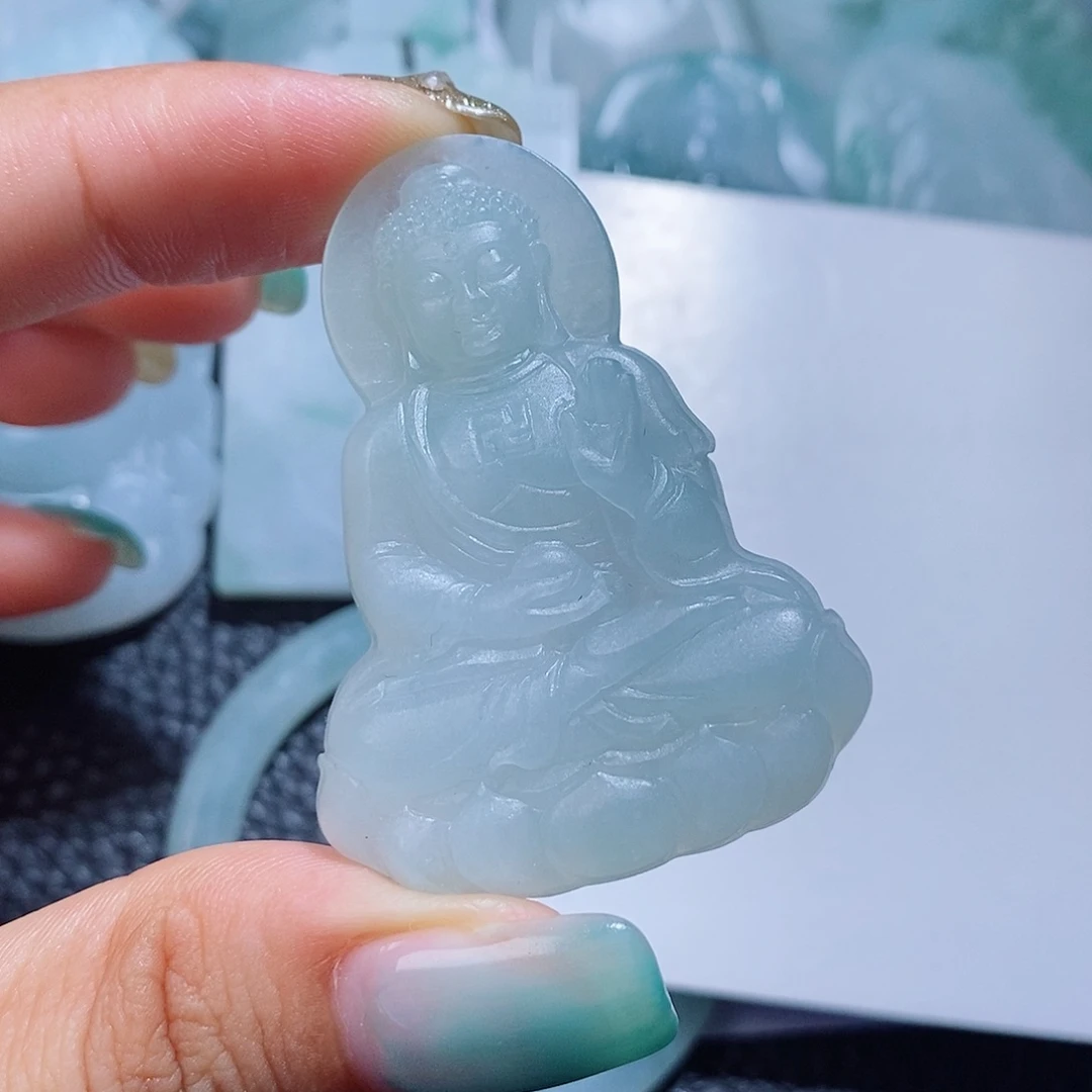 火***头定制翡翠未镶嵌毛货付款后确认抛光