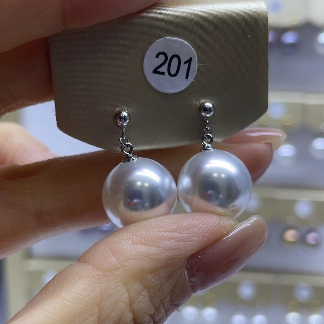 淡水珍珠耳饰银S925镶嵌