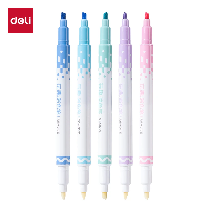 得力SK216玩趣消色荧光笔(混)(5支/盒)