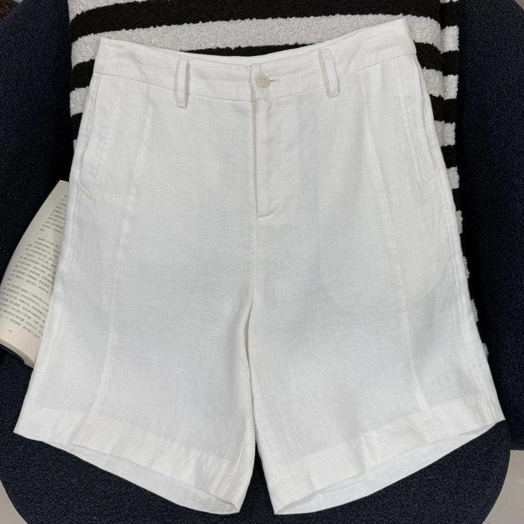 【林间风】夏季新款白色高腰百搭休闲短裤宽松小个子LW81789