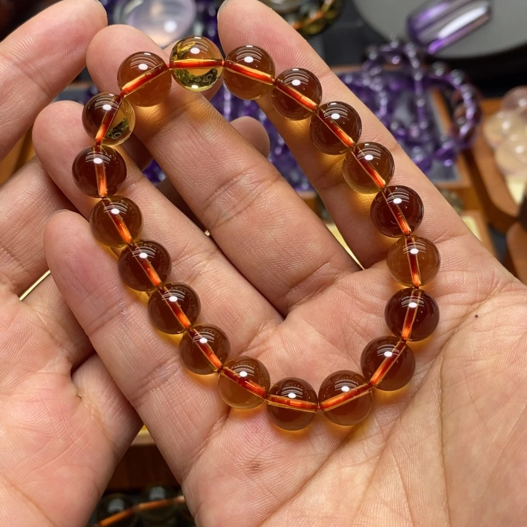 水晶未镶嵌手链金红