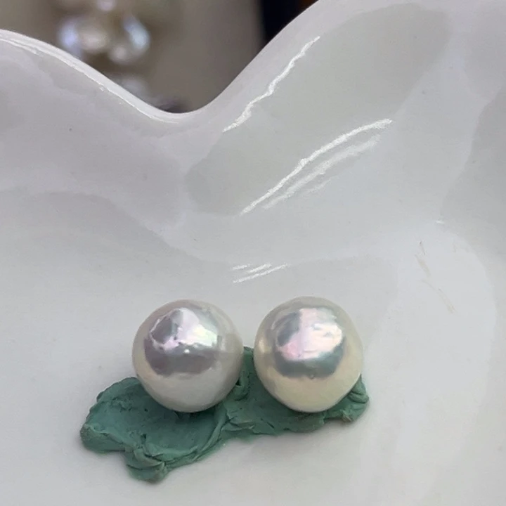 银S925镶嵌淡水珍珠耳饰