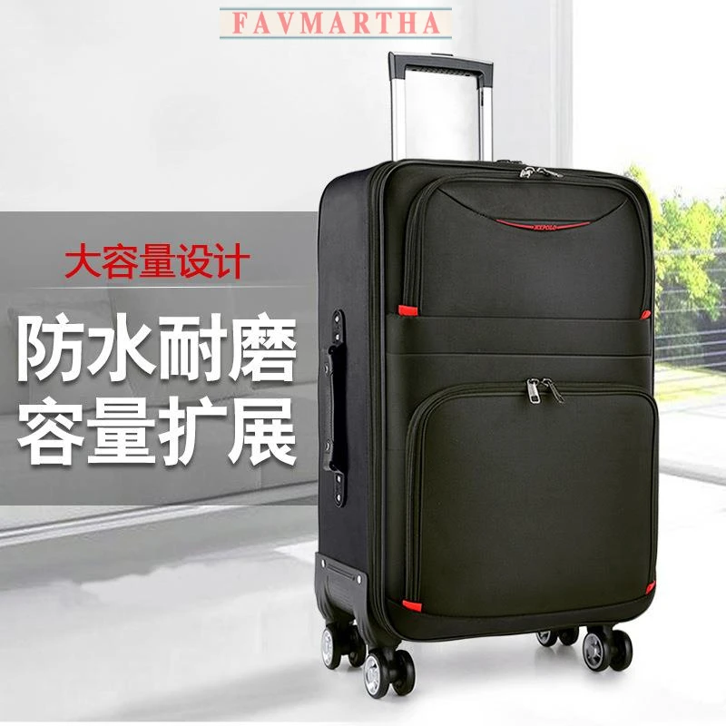 FAVMARTHA 大容量行李箱男士万向轮学生牛津布密码旅行箱子商务皮