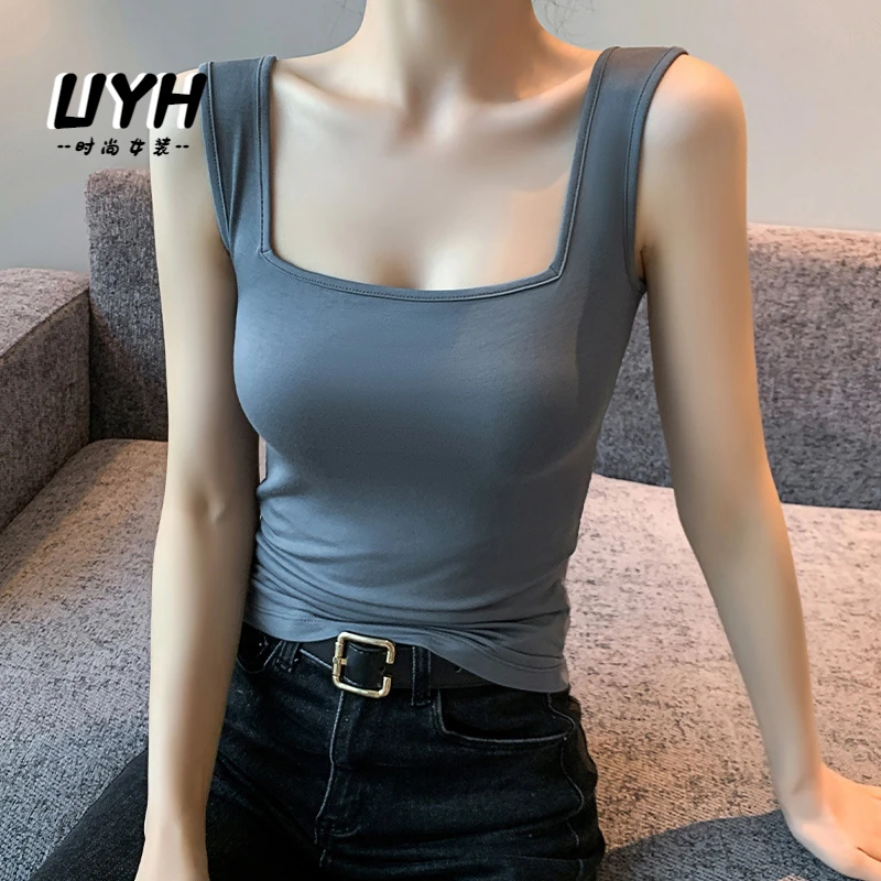 UYH吊带背心女内搭白色夏季美背紧身莫代尔方领无袖外穿2025新款