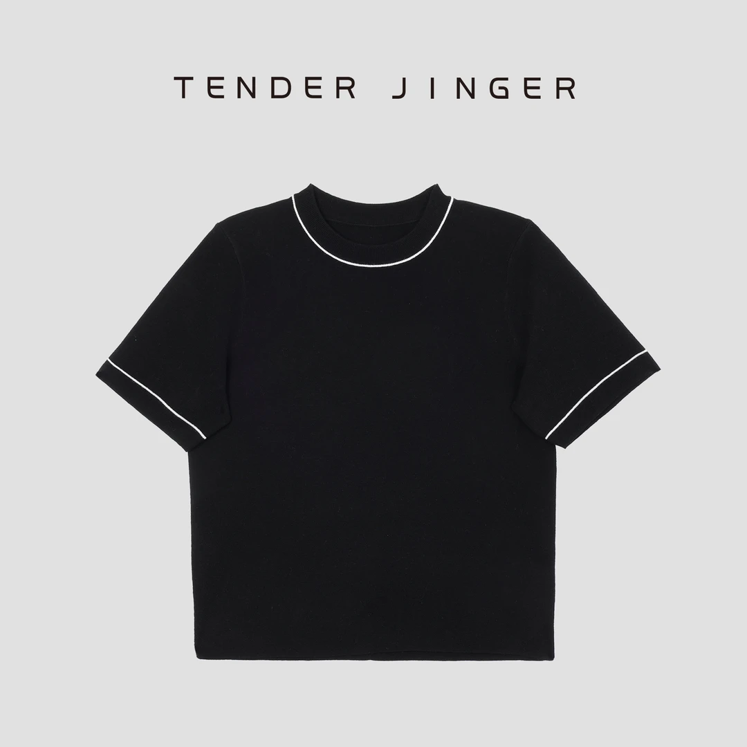 【专柜】2024夏休闲百搭撞色针织衫上衣 T42SCC76161